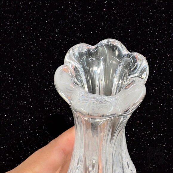 Vintage Orrefors Clear Glass Crystal Vase Hand Made In Sweden Flower Shaped 7.5" - Picture 4 of 13